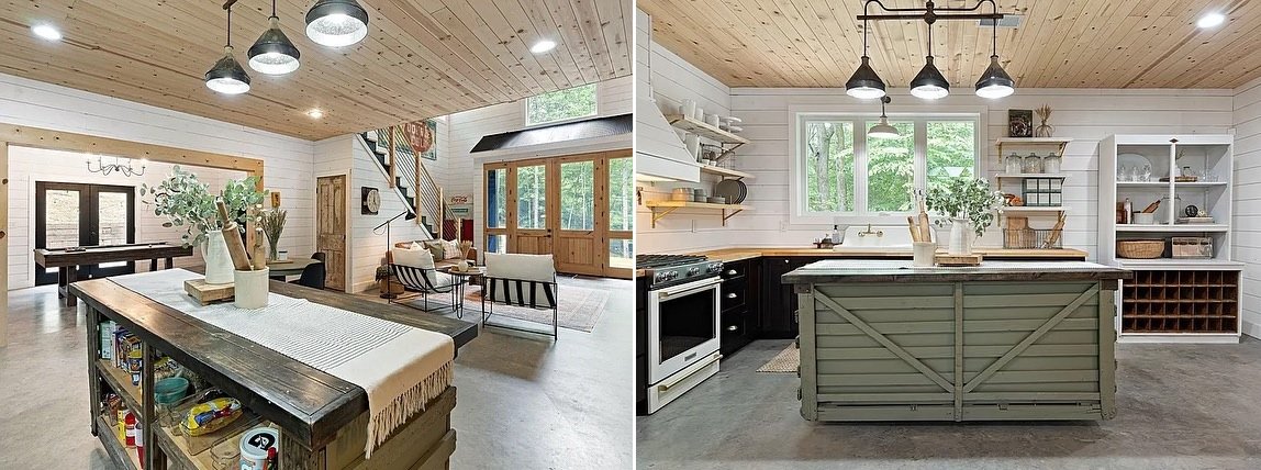 Designs d’intérieur Barndominium pour une vie à la campagne aventureuse