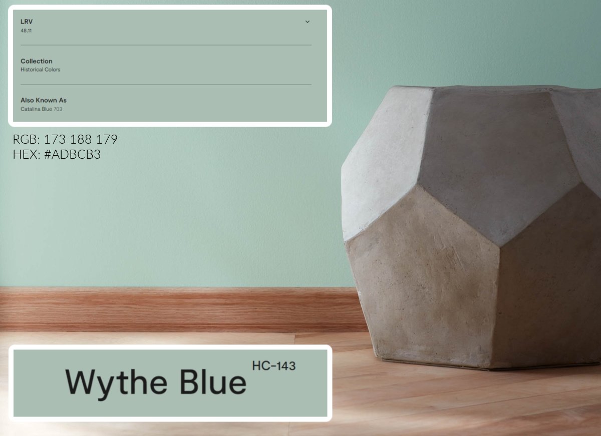 Benjamin Moore Wythe Blue est l’une des meilleures couleurs de peinture pour n’importe quelle maison