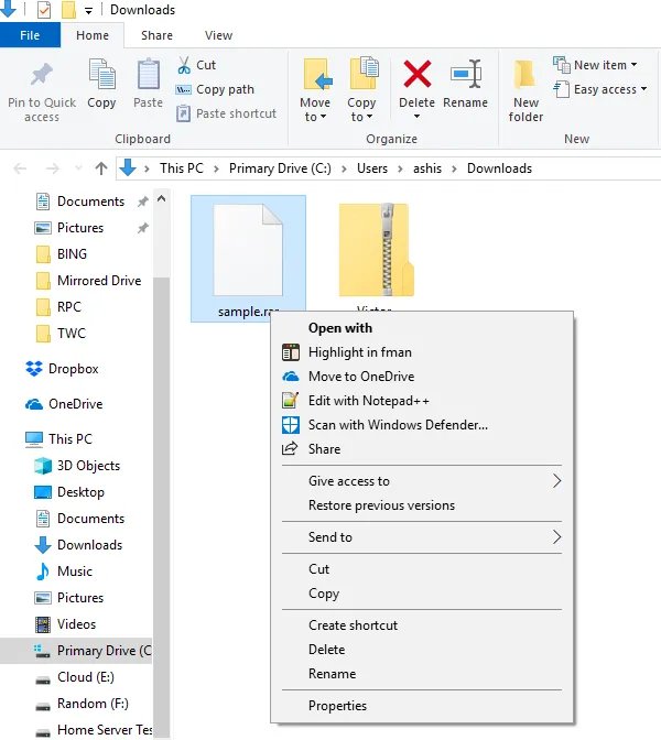 Comment ouvrir les fichiers RAR dans Windows 11/10