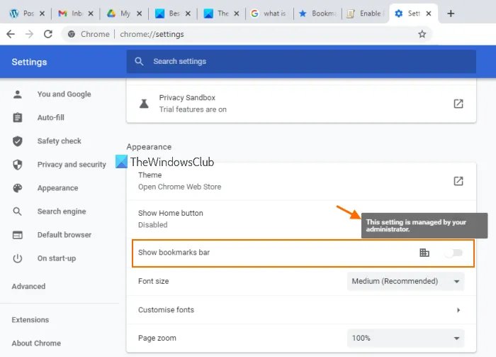 Comment afficher ou masquer la barre de favoris dans Google Chrome sur un PC Windows