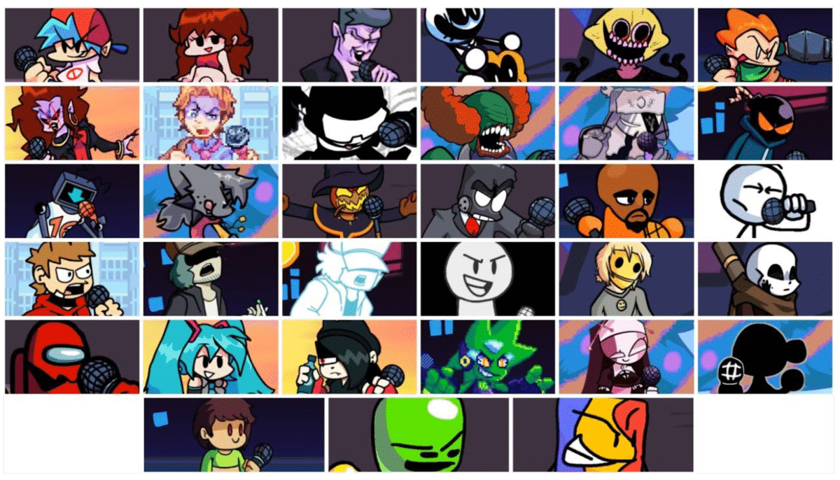 Tous les personnages de Friday Night Funkin’
