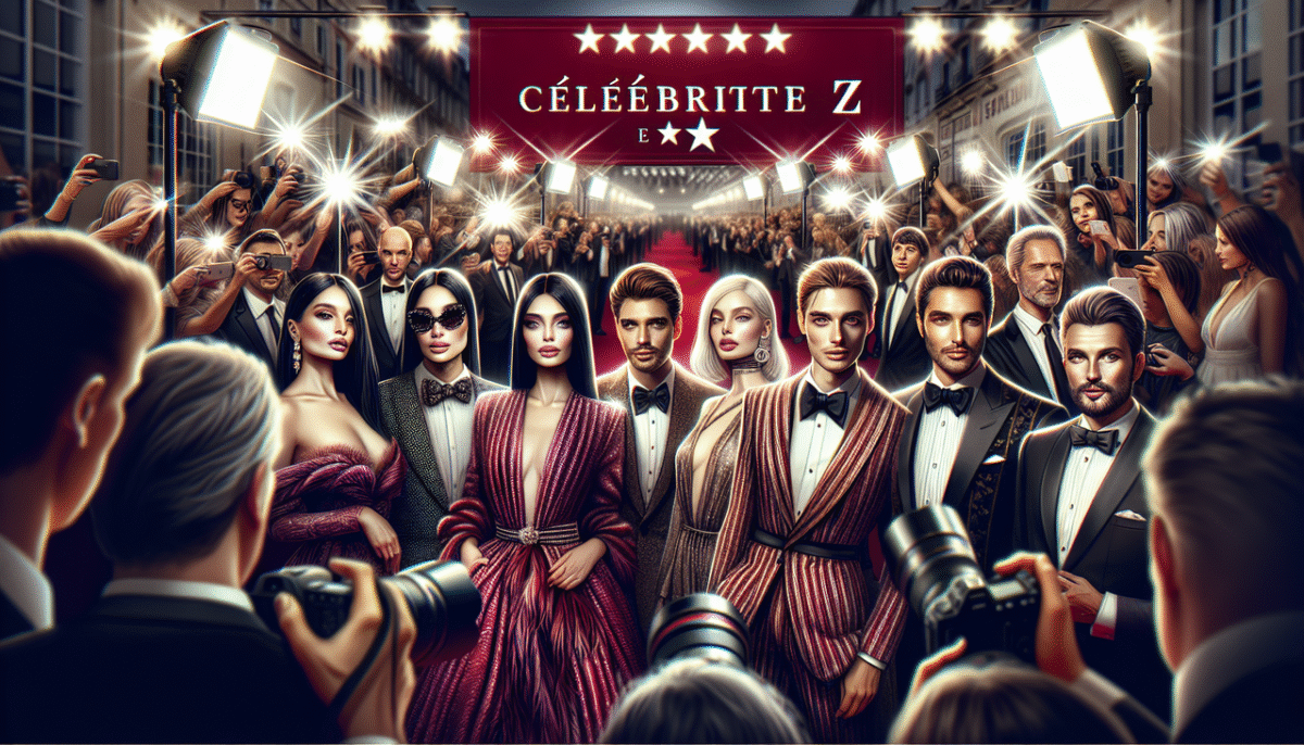 Célébrités en Z lors d'un événement de tapis rouge glamour.