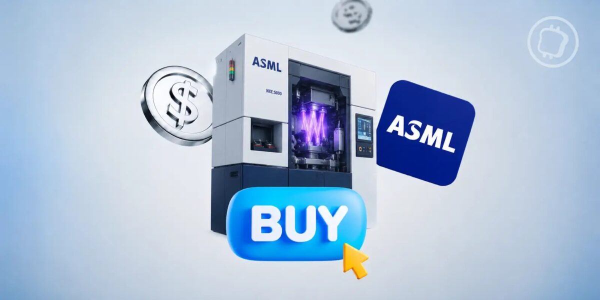 Graphique du cours de l'action ASML affiché sur un écran de cotation boursière